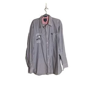 LRG Mens Long Sleeve Striped Button Down Shirt Sz 3XL EUC Trendy Streetwear